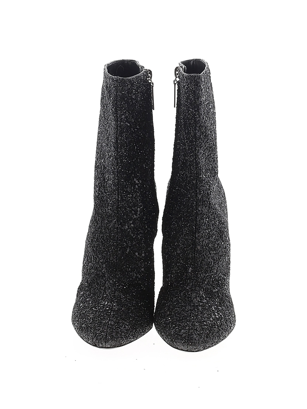 Saint Laurent YSL Black Glitter Block Heel Ankle Booties Boots  Sz 40/9 US Rare! - Picture 5 of 7